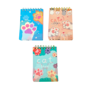 Libreta diseño pata de gato holografica