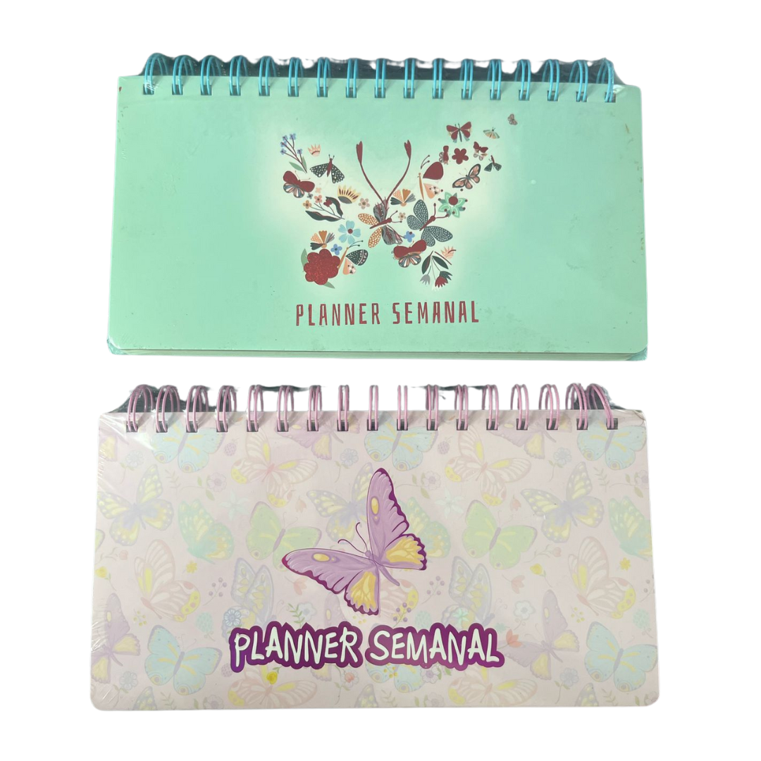 Agenda Planificadora Semanal Planner, Tapa Dura, Color Verde Neón, Año